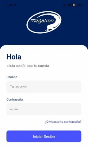 Pantalla final del Inicio de Sesión en la App Móvil