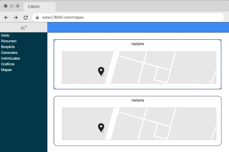 Mockup de Figma de la pantalla de mapas acuíferos