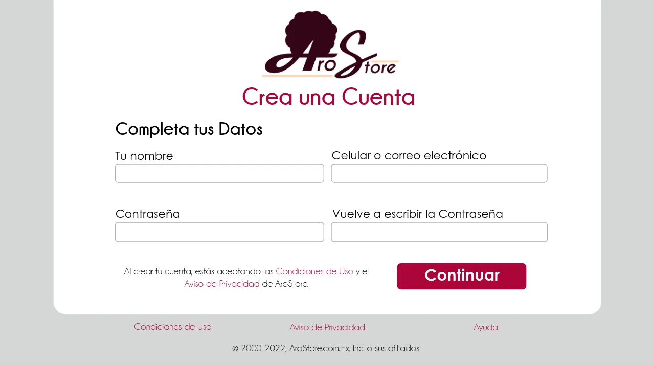 Página de inicio de la tienda ficticia, proyecto de la clase de Diseño Gráfico